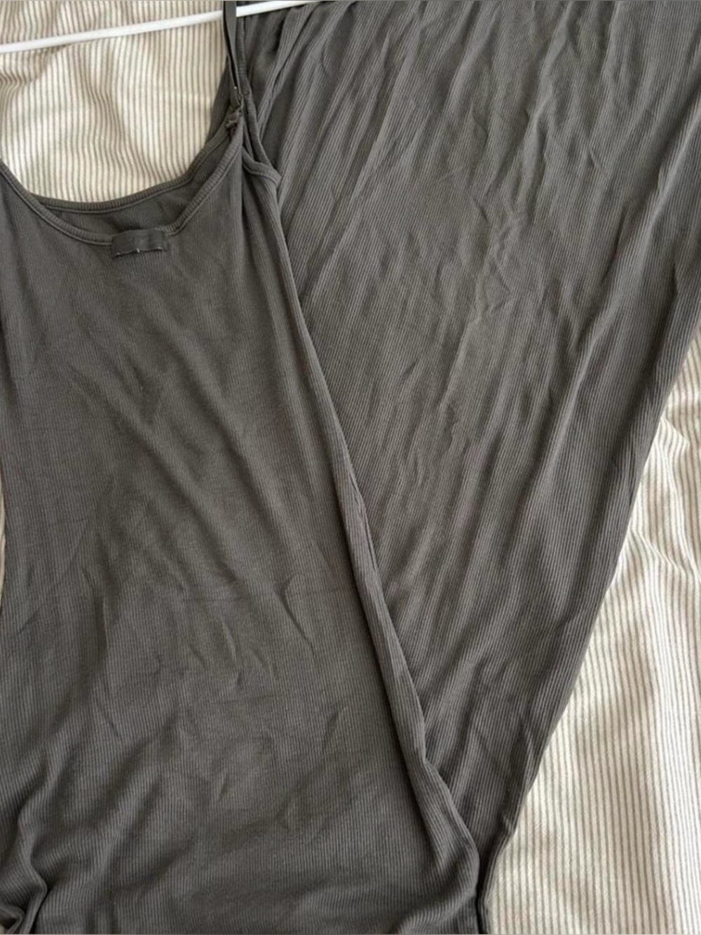 Skims S grey Ribbed maxi dress